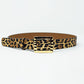 Q2 Medium width leopard belt with gold buckle