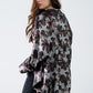 Metallic effect flower print shirt