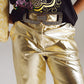 Metallic Straight Leg Pants in gold