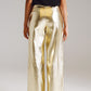 Metallic Straight Leg Pants in gold