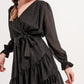 Q2 Mini dress with flippy hem in black