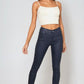 Q2 Navy Faux Leather Super Skinny Pants