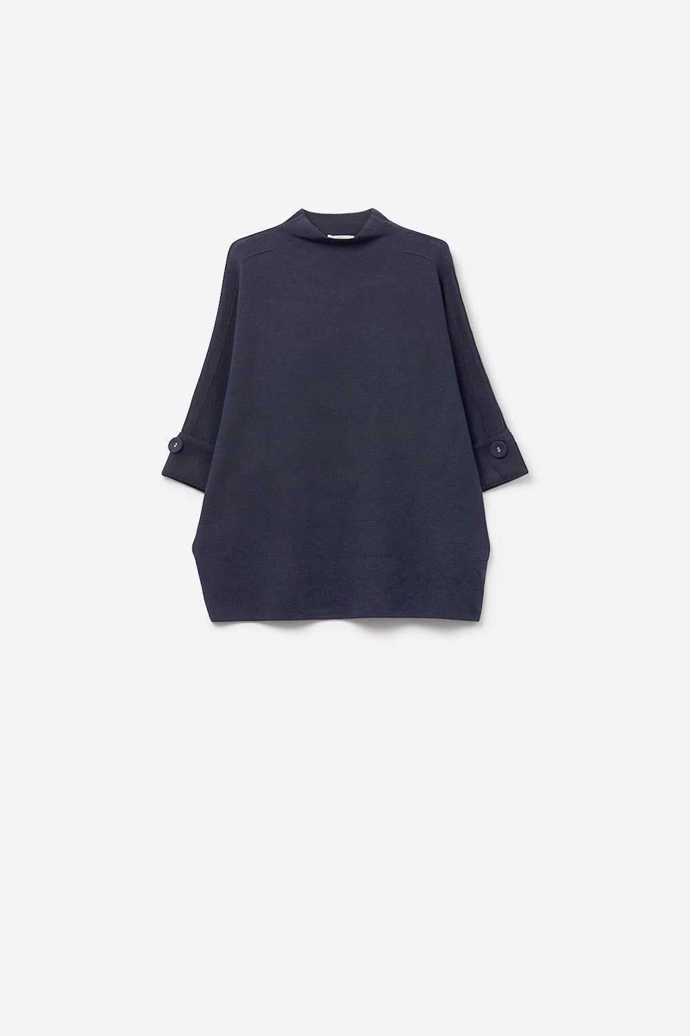 Q2 Navy Knitted Sweater with Button Details