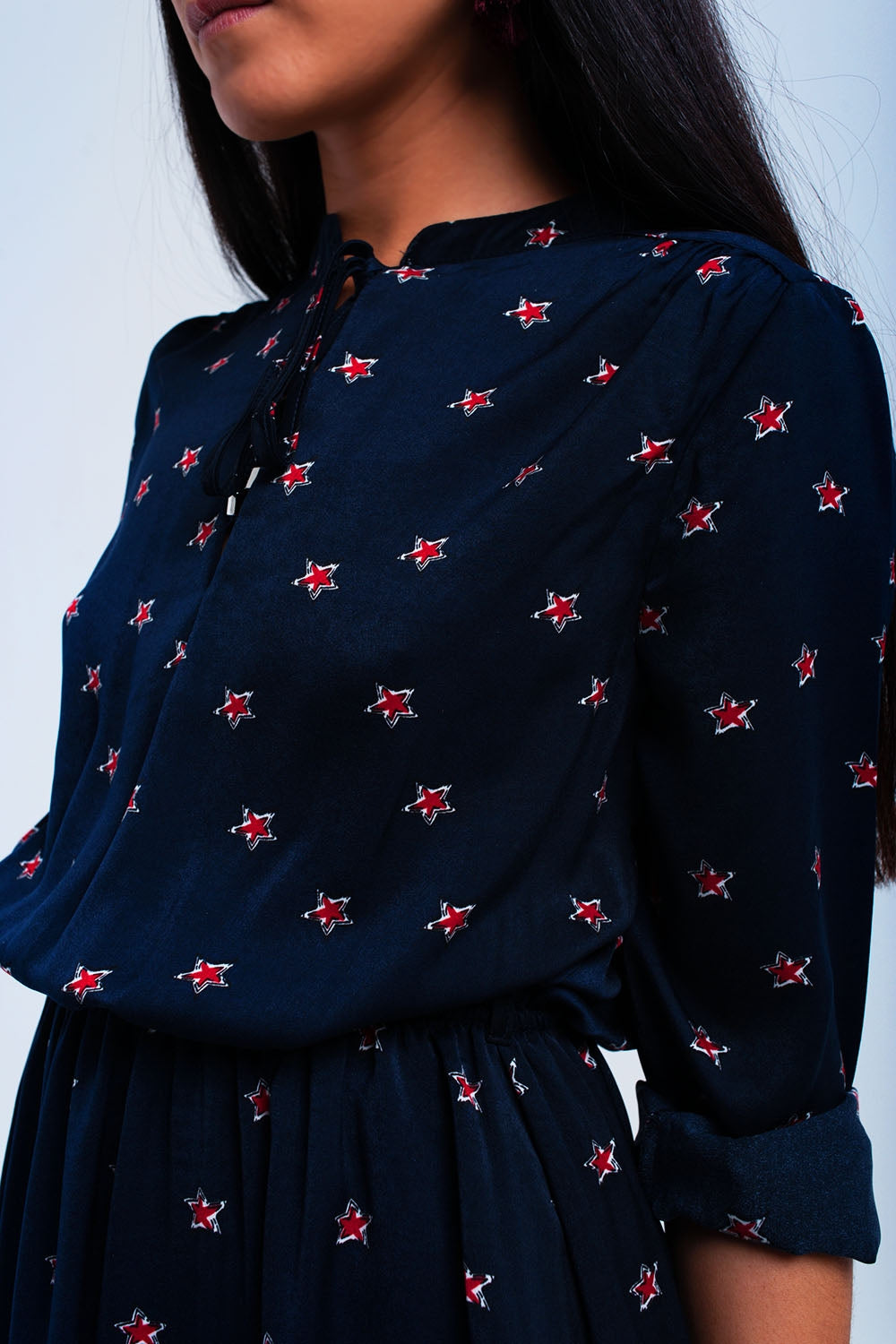 Navy midi dress with stars