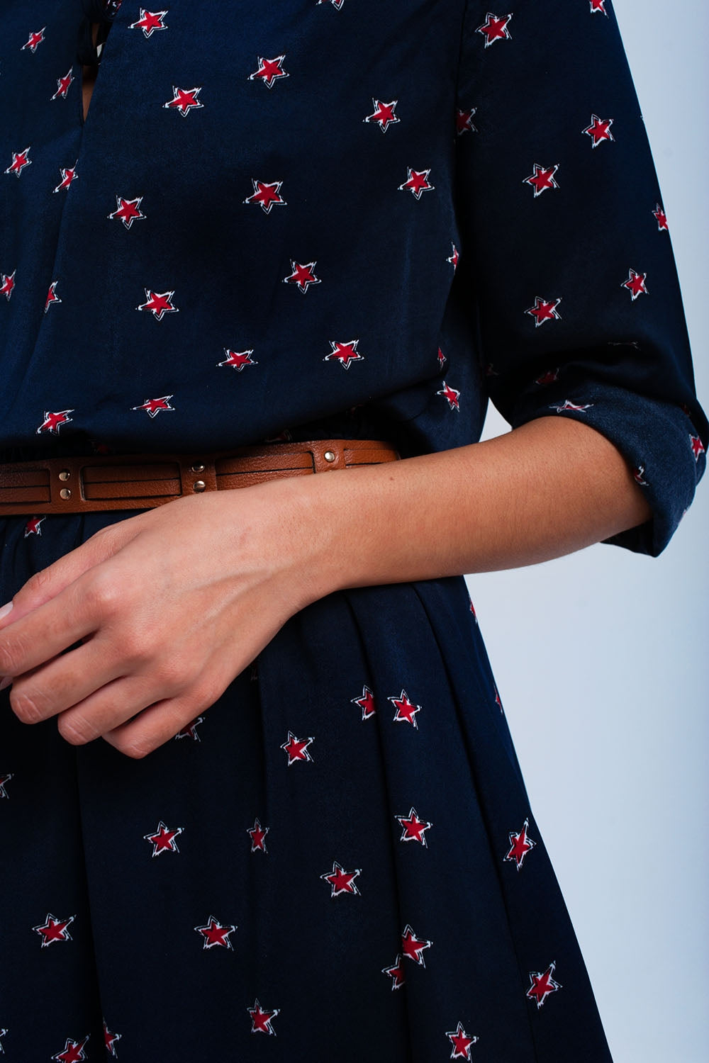 Navy midi dress with stars