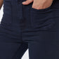 Navy Skinny Flared Jeans With Front Pocket Detail