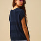 Navy Striped Texture Knit sweater