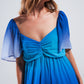 Ombre sweetheart maxi dress in blue