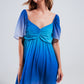 Ombre sweetheart maxi dress in blue