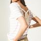 Open back lace up stripes jumper in lilac