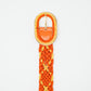 Orange Braided Belt With Intertwined Gold Thread and Oval Buckle