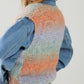 Orange gradient knitted vest with gold buttons