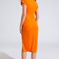 Orange Maxi Dress With Slid and Rouche At The Side