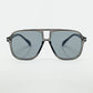 Q2 Oval Aviator Suglasses With Smoke Gray Lens in Gray