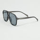 Oval Aviator Sunglasses With Smoke Gray Lens in Gray