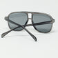 Oval Aviator Suglasses With Smoke Gray Lens in Gray