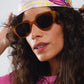 Oval Sunglasses In Light Yellowish Tortoise Shell