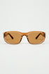 Q2 Oval Sunglasses with High Gloss Transparent Camel Frames