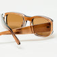 Oval Sunglasses with High Gloss Transparent Camel Frames