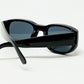 Oval Sunglasses with High Gloss Transparent Frames in black