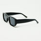 Oval Sunglasses with High Gloss Transparent Frames in black