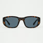 Q2 Oval Sunglasses with High Gloss Transparent Frames in brown