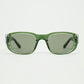 Q2 Oval Sunglasses with High Gloss Transparent Frames in green