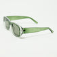 Oval Sunglasses with High Gloss Transparent Frames in green