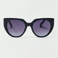 Q2 Oversized Cat Eye Sunglasses With Wide Rim in Black