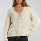 Q2 Oversized chunky knit cardigan in cream with sequin detail