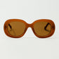 Q2 Oversized Circular Sunglasses in brown