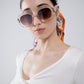 Oversized Circular Sunglasses in translucent white