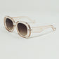 Oversized Circular Sunglasses in translucent white