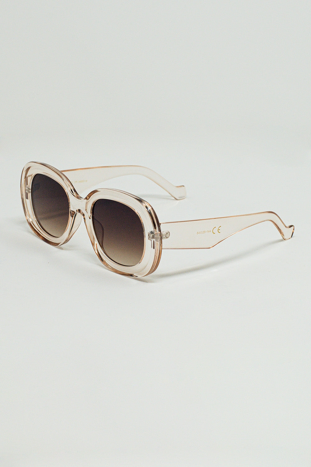 Oversized Circular Sunglasses in translucent white