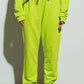 Q2 Oversized Jogger with Tie Waist in lime