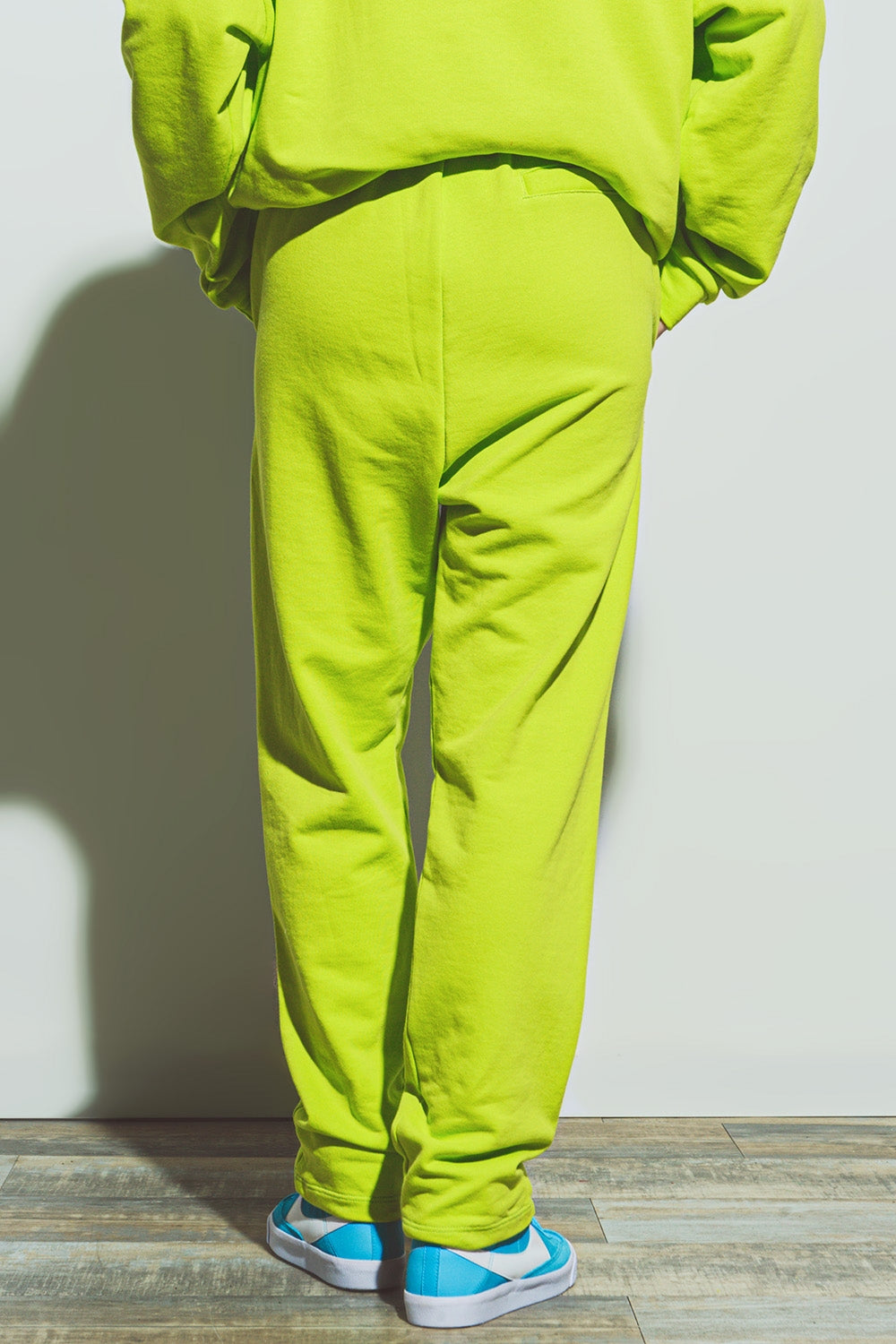 Oversized Jogger with Tie Waist in lime