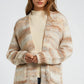 Q2 Oversized mottled striped long cardigan with pockets