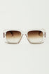 Q2 Oversized Rectangular Sunglasses in Transparent White