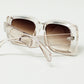 Oversized Rectangular Sunglasses in Transparent White