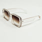 Oversized Rectangular Sunglasses in Transparent White