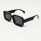 Q2 Oversized Rectangular Sunglasses With Wide Frame in Black