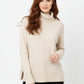Oversized Roll Neck Sweater in beige