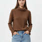 Oversized Roll Neck Sweater in brown