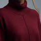 Oversized Roll Neck Sweater in Burgundy