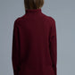 Oversized Roll Neck Sweater in Burgundy