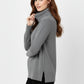 Oversized Roll Neck Sweater in Gray