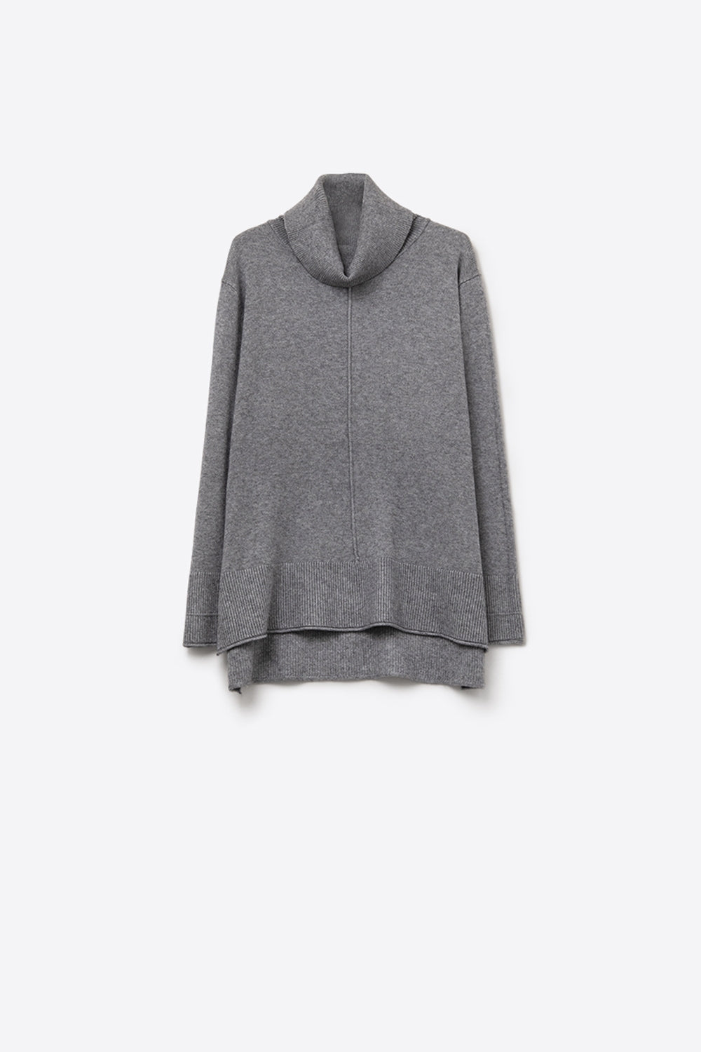 Q2 Oversized Roll Neck Sweater in Gray
