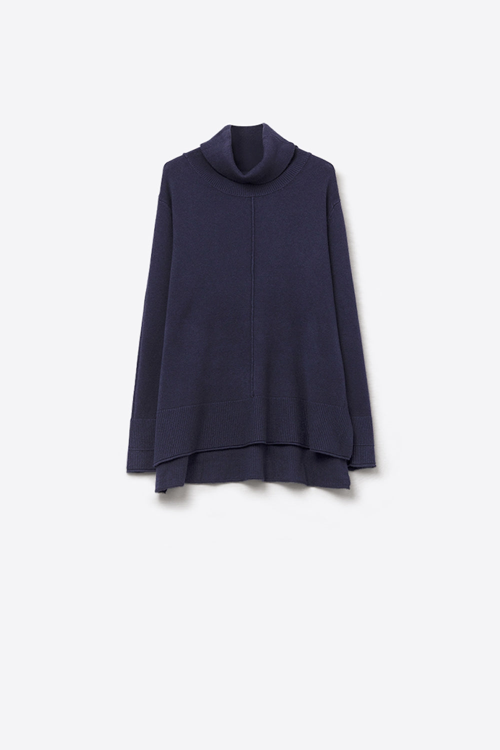 Q2 Oversized Roll Neck Sweater in navy