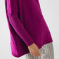 oversized soft fuchsia sweater with ribbed sleeves