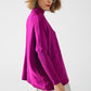 oversized soft fuchsia sweater with ribbed sleeves